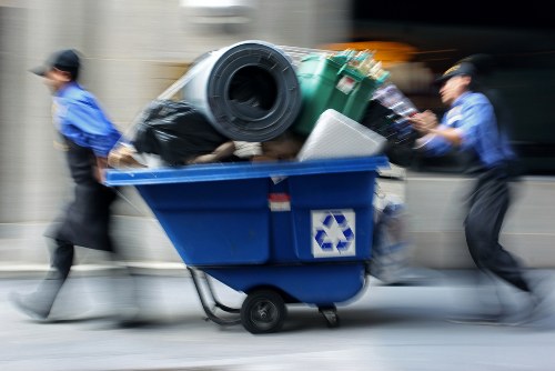 Sorted recyclable materials from a building site