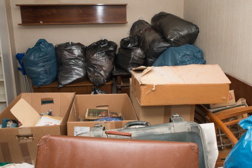 Waste clearance process in action at a construction site